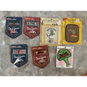 Vintage Lot Of  7 1980s Iron On Souvenir Patches Unopened